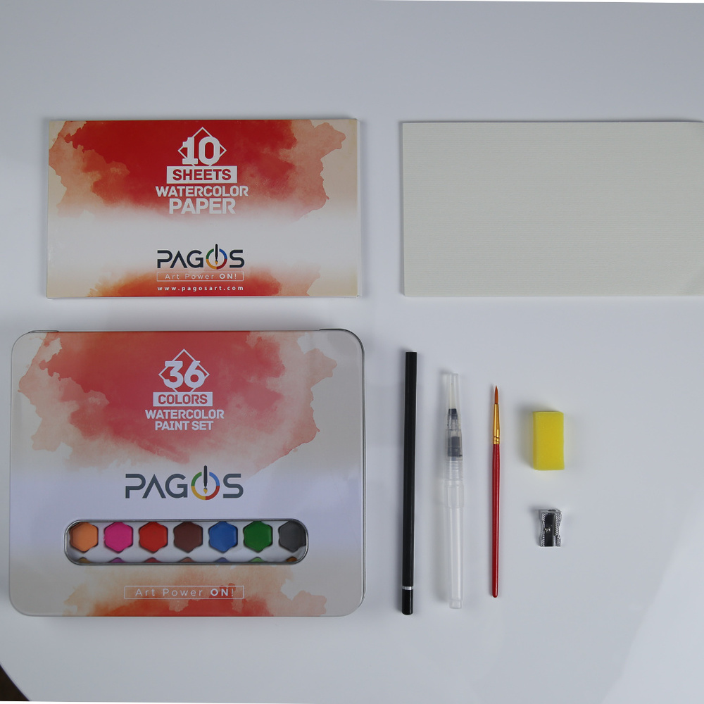 Pagos Watercolor Paint Set, 36 Colors, Gift Set - Picture 3 of 9